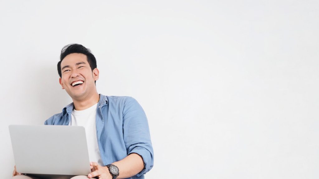 Happy Man Working Laptop 1 Bigdomain.my Malaysia Domain &Amp; Hosting