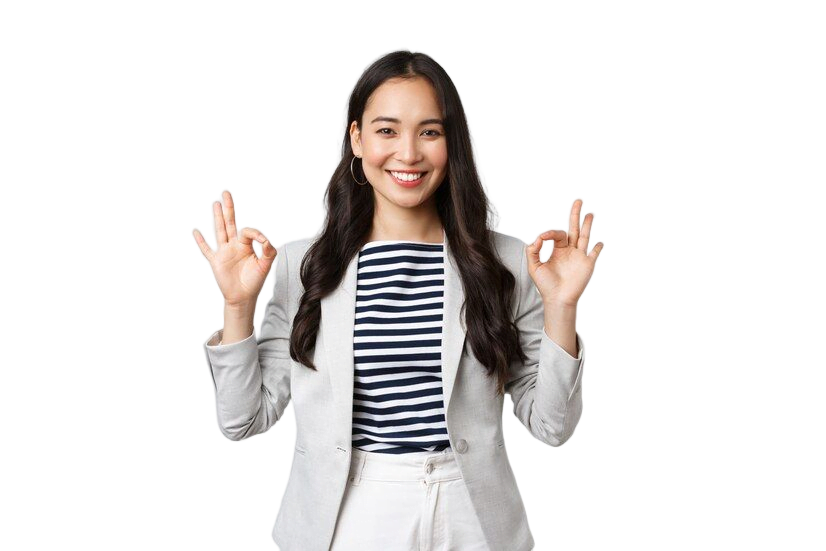Business Finance Employment Female Successful Entrepreneurs Concept Friendly Looking Professional Smiling Businesswoman Guarantee Best Quality Good Deal Show Okay Gesture No Problem 1258 59139 Bigdomain.my Malaysia Domain &Amp; Hosting